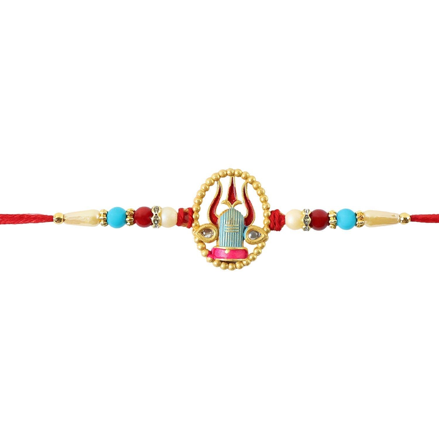 Mahadev Shivling Designer Rakhi with Beads for Brother Raksha Bandhan Gift (5pcs)
