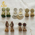 Ethnic Earrings – Gold Plated Jhumka & Peacock Design