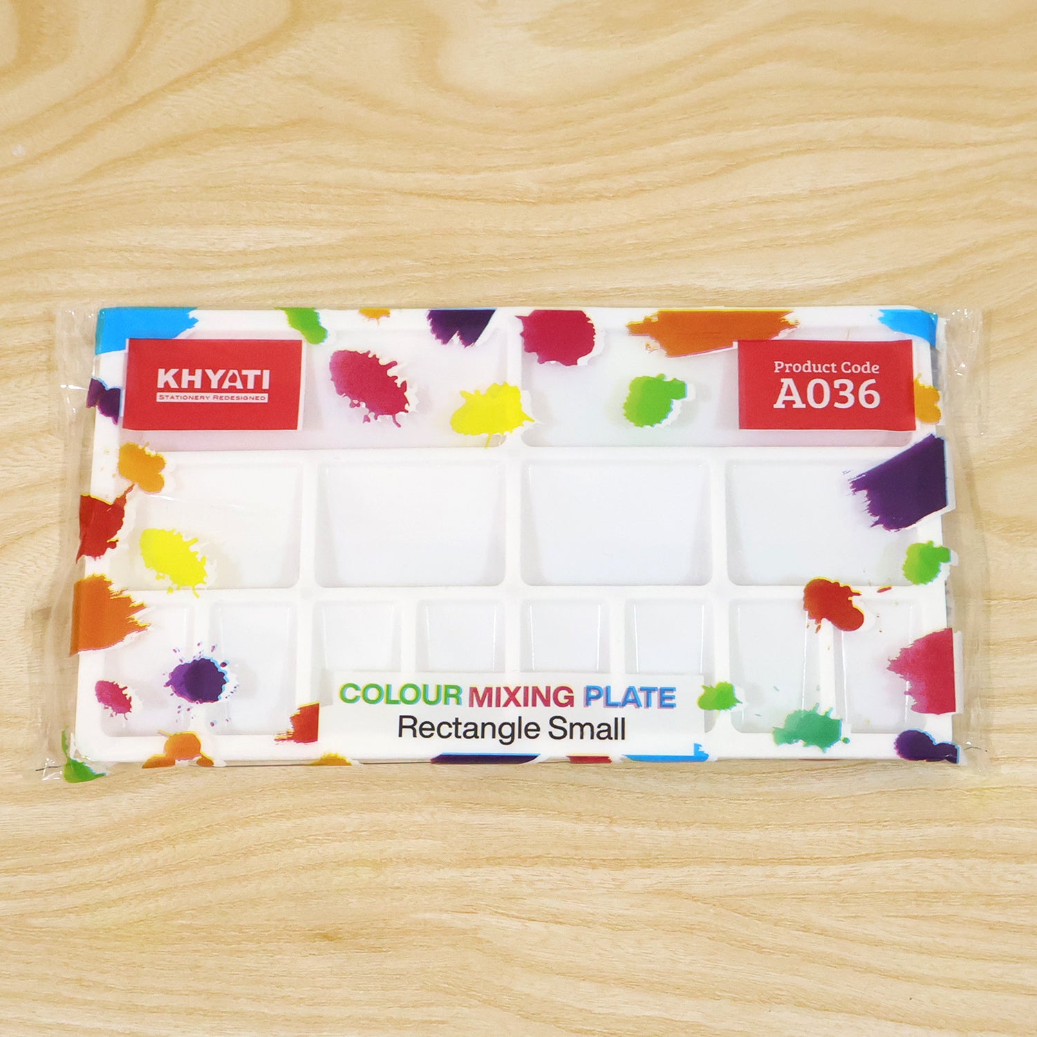 Small Rectangle Colour Mixing Plate Multi Well Paint Palette for Watercolour Artists