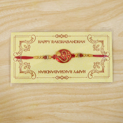 Om Motif Designer Rakhi with Beads for Raksha Bandhan (5pcs)