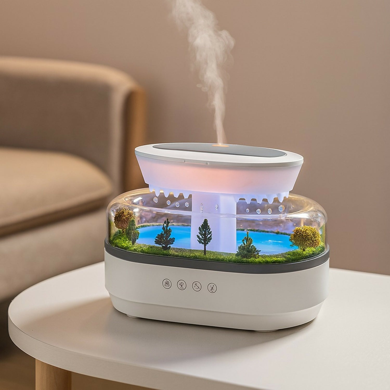 Forest Landscape Aroma Diffuser with LED Light & Natural White Noise