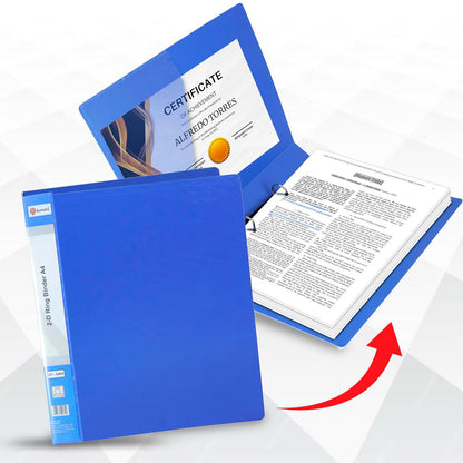 Aerotix A4 2-D Ring Binder File Folder with Inside Pocket for School, Office