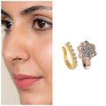 Gold Tone Cubic Zirconia Nose Cuff – Non-Piercing Set of 2