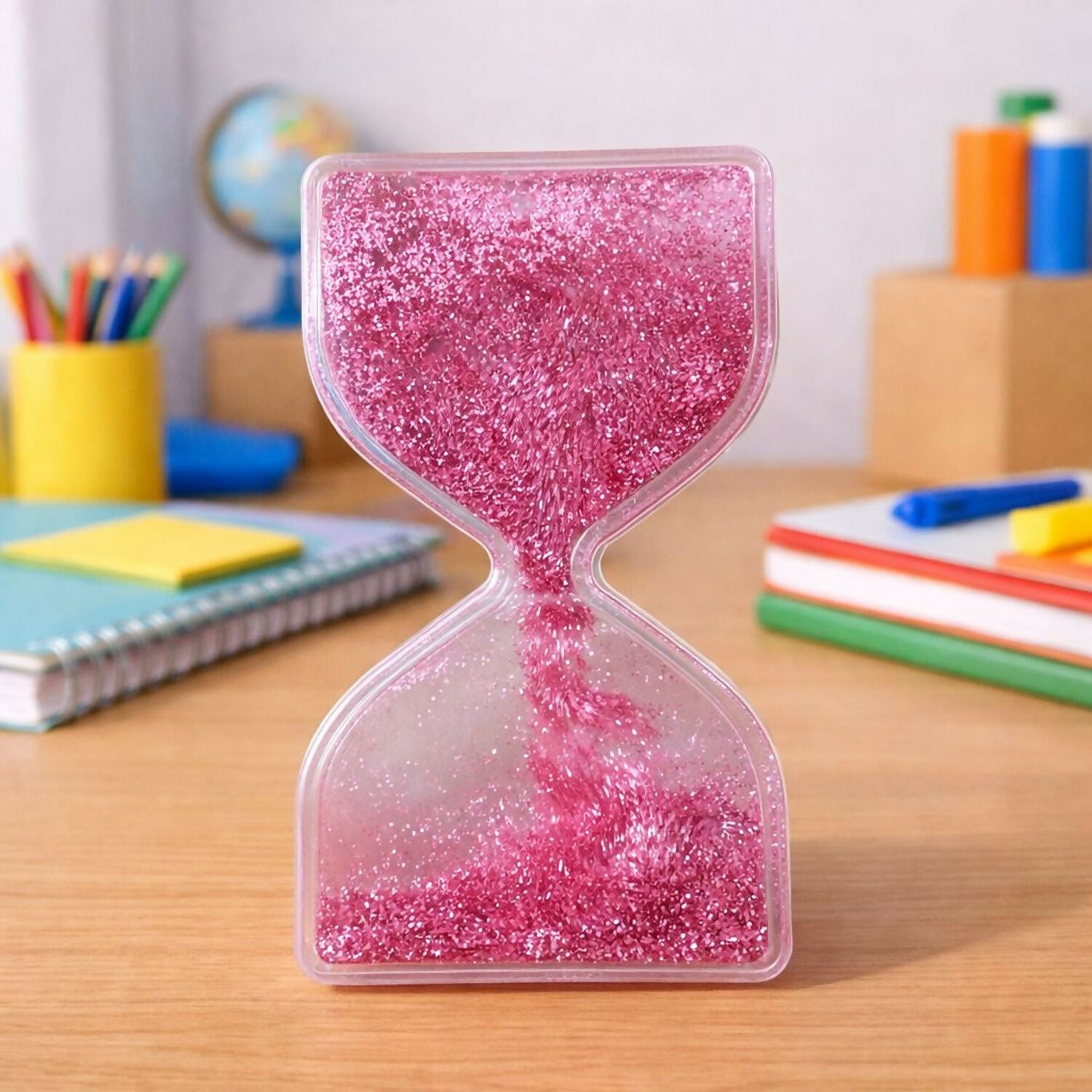 Pink Liquid Sand Timer Hourglass Stress Relief Sensory Toy for Kids