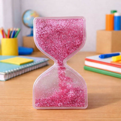 Pink Liquid Sand Timer Hourglass Stress Relief Sensory Toy for Kids