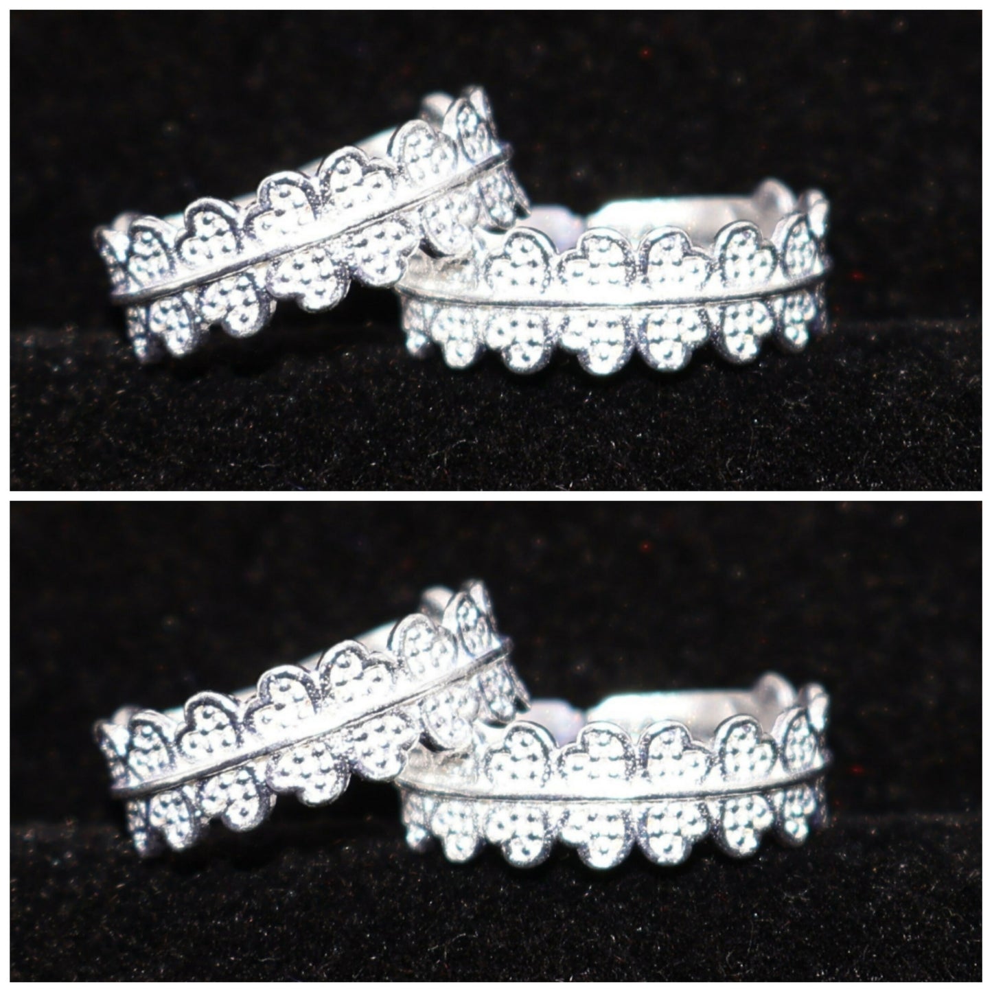 Silver Scalloped Heart Toe Ring Bichiya for women and girls Combo Pack of 2
