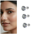 Silver Plated Nosepin Stud Combo Pack – Elegant & Hypoallergenic Set