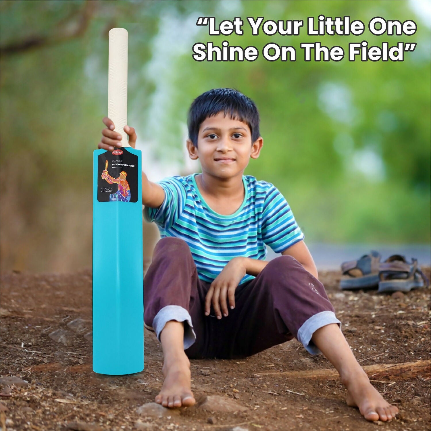 Durable plastic cricket bat designed for kids' outdoor cricket games