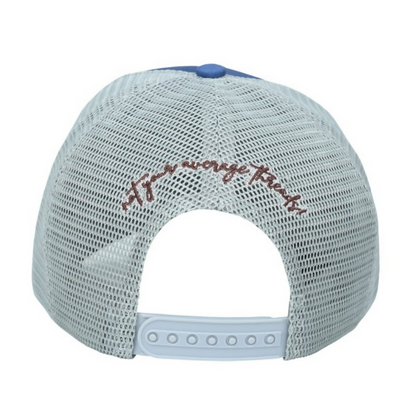Stylish Blue Adjustable Cap with Bull Embroidery Breathable Casual Outdoor Fashion Cap for Men & Women