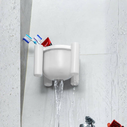 Drainmax Wall Mounted Toothbrush Holder Bathroom Organizer Rack (Pack of 2 )