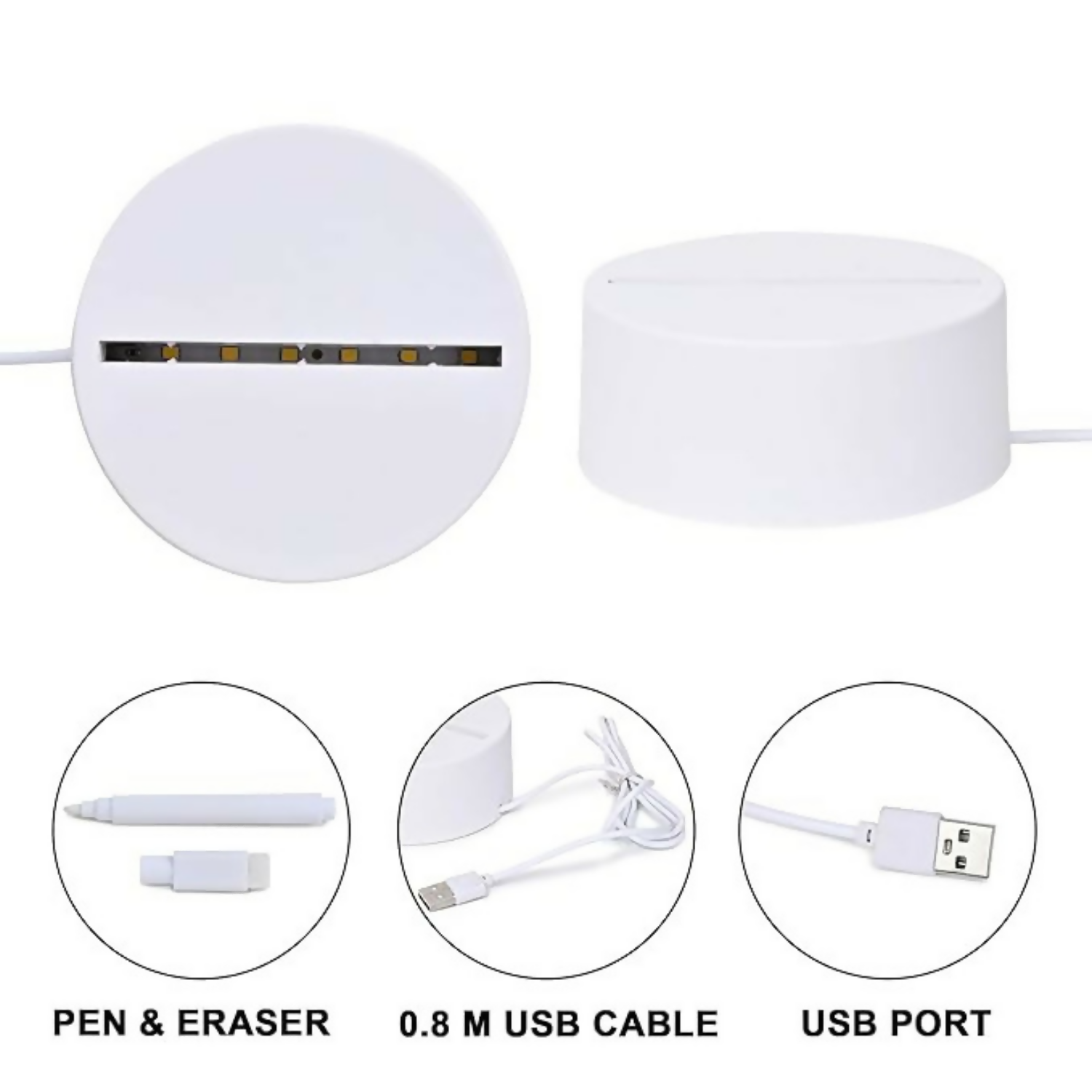 3D LED Acrylic Writing Board with Calendar Design | Reusable Message Lamp with Erasable Pen & USB Cable | Custom Note Night Light for Study Table, Office Desk & Gift for Birthday, Valentine, Anniversary