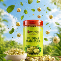 Oracle Pudina Makhana, Roasted Crunchy Tangy Mint Flavoured Healthy Fox Nuts 75g