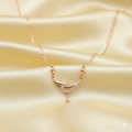 Rose Gold Crescent Moon Necklace – Elegant Cubic Zirconia Pendant