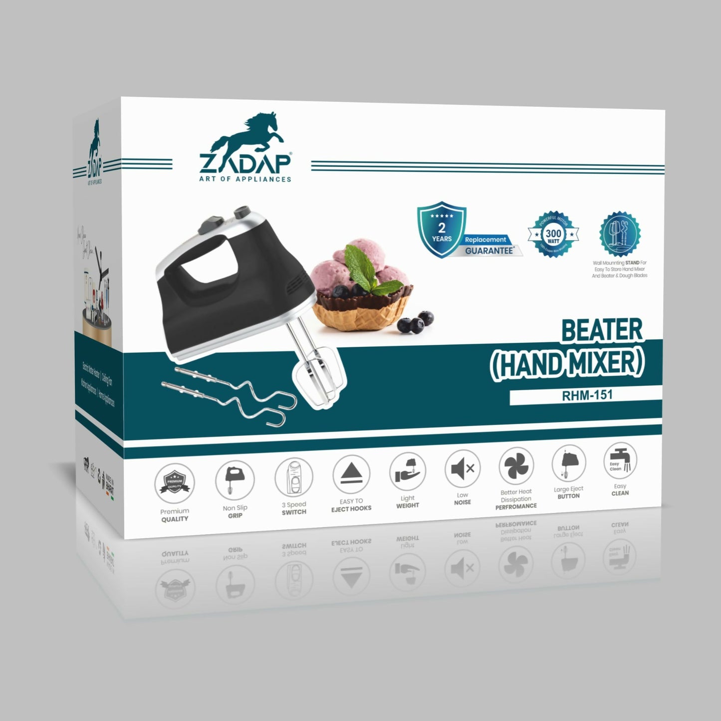Zadap 300W Electric Hand Beater 2 Year Warranty