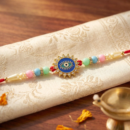Evil Eye Sun Rays Rakhi Stylish & Protective for Bhai (5pcs)