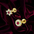 Ruby Nosepin Stud – Gold Plated Floral Design Combo Pack of 2