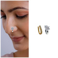 Star Flower Press-On Nose Pins – Rhodium Plated Combo Pack