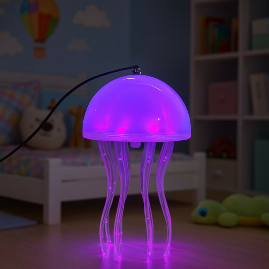 3D Jellyfish LED Night Lamp for Kids & Adults | Color-Changing Mood Light for Bedroom, Living Room & Home Decor | Soft Ambient Glow with Flexible Tentacle Design | USB Powered Creative Jellyfish Shape Table Lamp for Gifting & Decoration