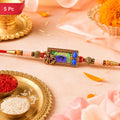 Radha Krishna Rakhi Mor Pankh Design for Brothers on Raksha Bandhan (5pcs)