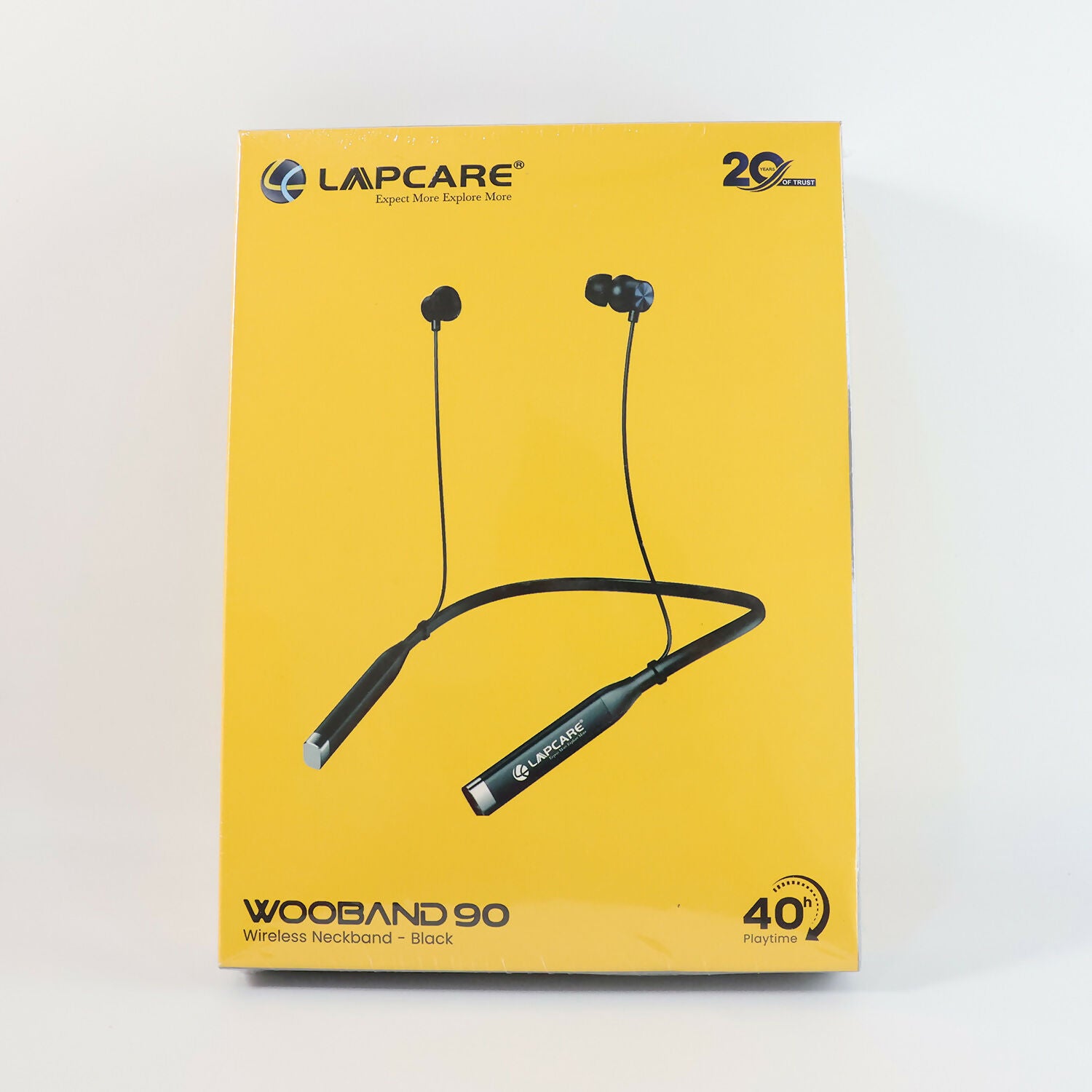 Lapcare Wooband 90 Wireless Bluetooth Neckband with Long Playtime & Deep Bass