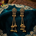 Antique Gold-Plated Earrings – Elegant Traditional Design for Festivities