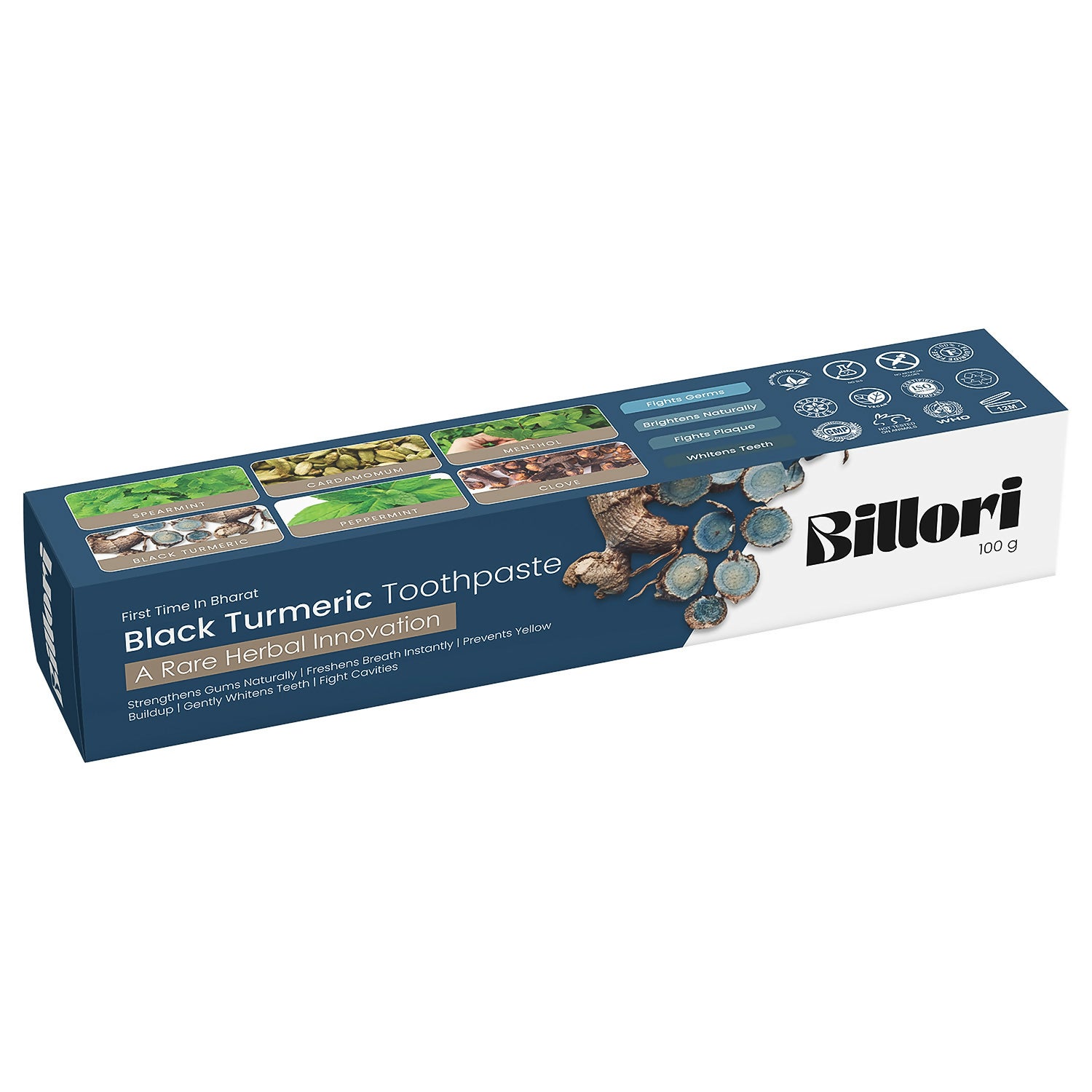 Black Turmeric Toothpaste with A Rare Herbal Innovation, First Time in Bharat (100 g)