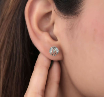 Silver-Plated AD Stud Earrings | for women and girls