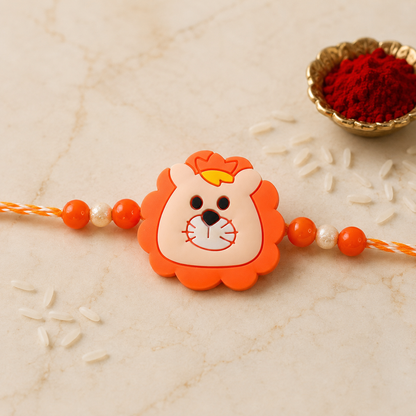 Lion Character Rakhi Beaded Design for Kids Brother (10pcs)