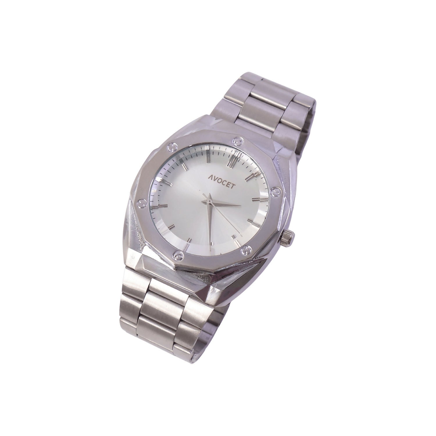 Elegant Silver Analog Wrist Watch with Classic Dial & Premium Metal Strap