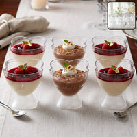 Multipurpose Plastic Serving Bowl Set with Spoons for Dessert Snacks (6 Pc)