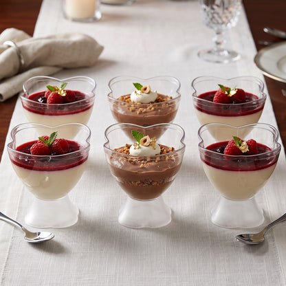 Multipurpose Plastic Serving Bowl Set with Spoons for Dessert Snacks (6 Pc)