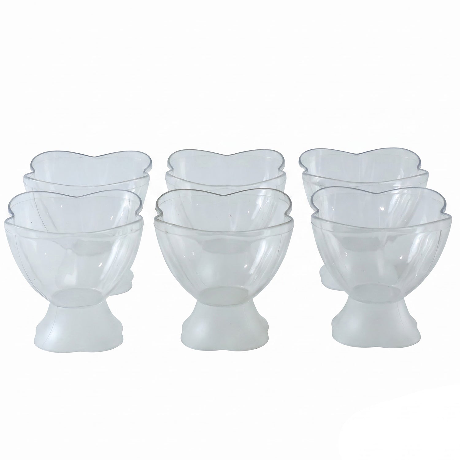 Multipurpose Plastic Serving Bowl Set with Spoons for Dessert Snacks (6 Pc)