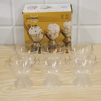 Multipurpose Plastic Serving Bowl Set with Spoons for Dessert Snacks (6 Pc)