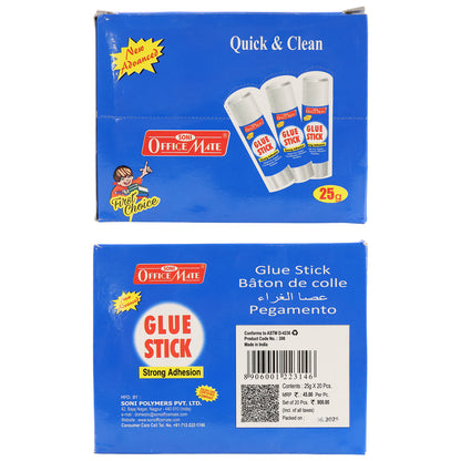 OfficeMate Glue Stick – 25g Strong Adhesion Non-Toxic PVP Based