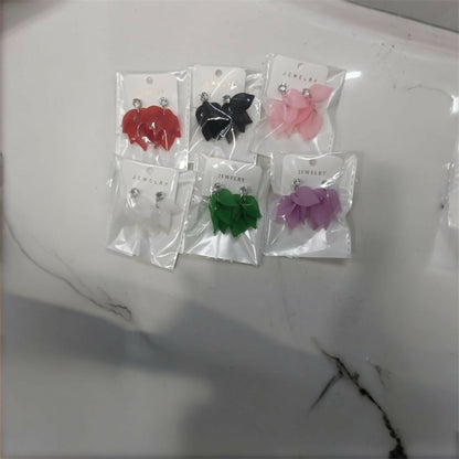 Floral Petal Drop Earrings With Stud Diamond for Women – Lightweight Statement Fashion Jewelry (Pack Of 6)