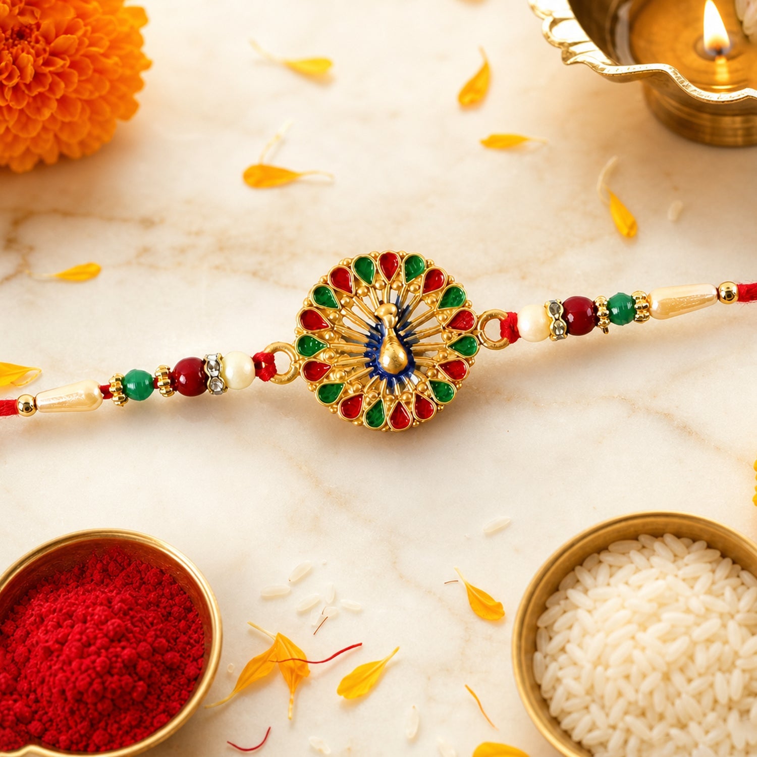 Vinayak Vrat Rakhi Divine Protection & Blessings for Brothers (10pcs)