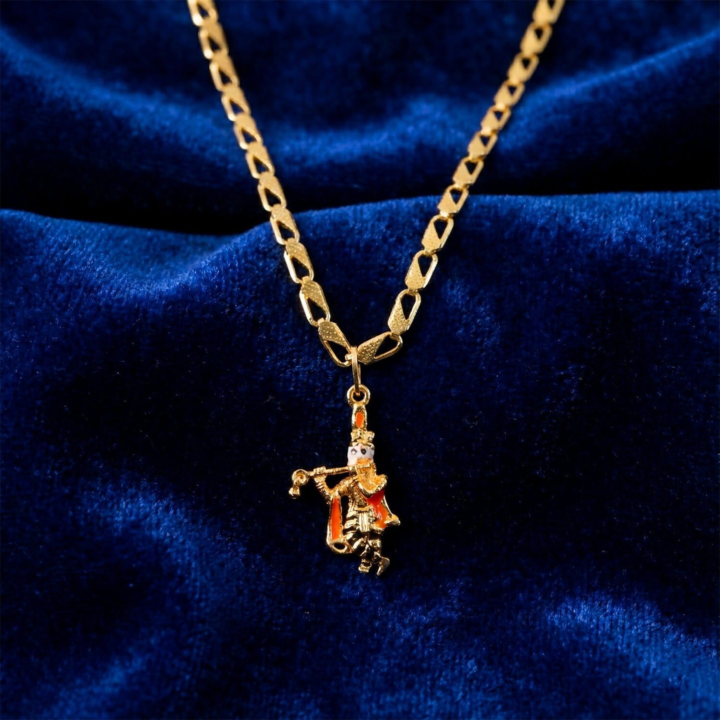 Lord Krishna Pendant with Chain – Eternal Divine Charm Necklace