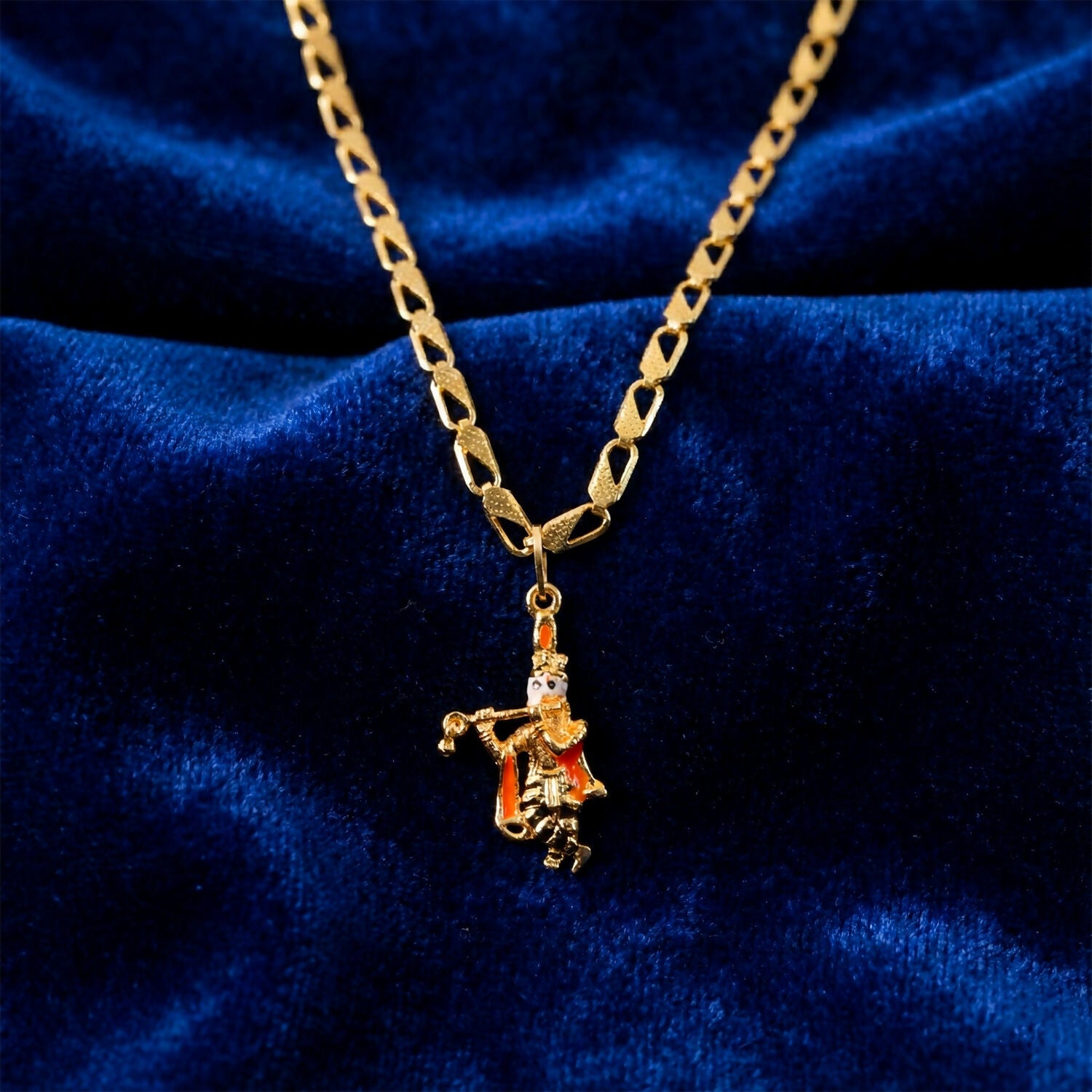 Lord Krishna Pendant with Chain – Eternal Divine Charm Necklace