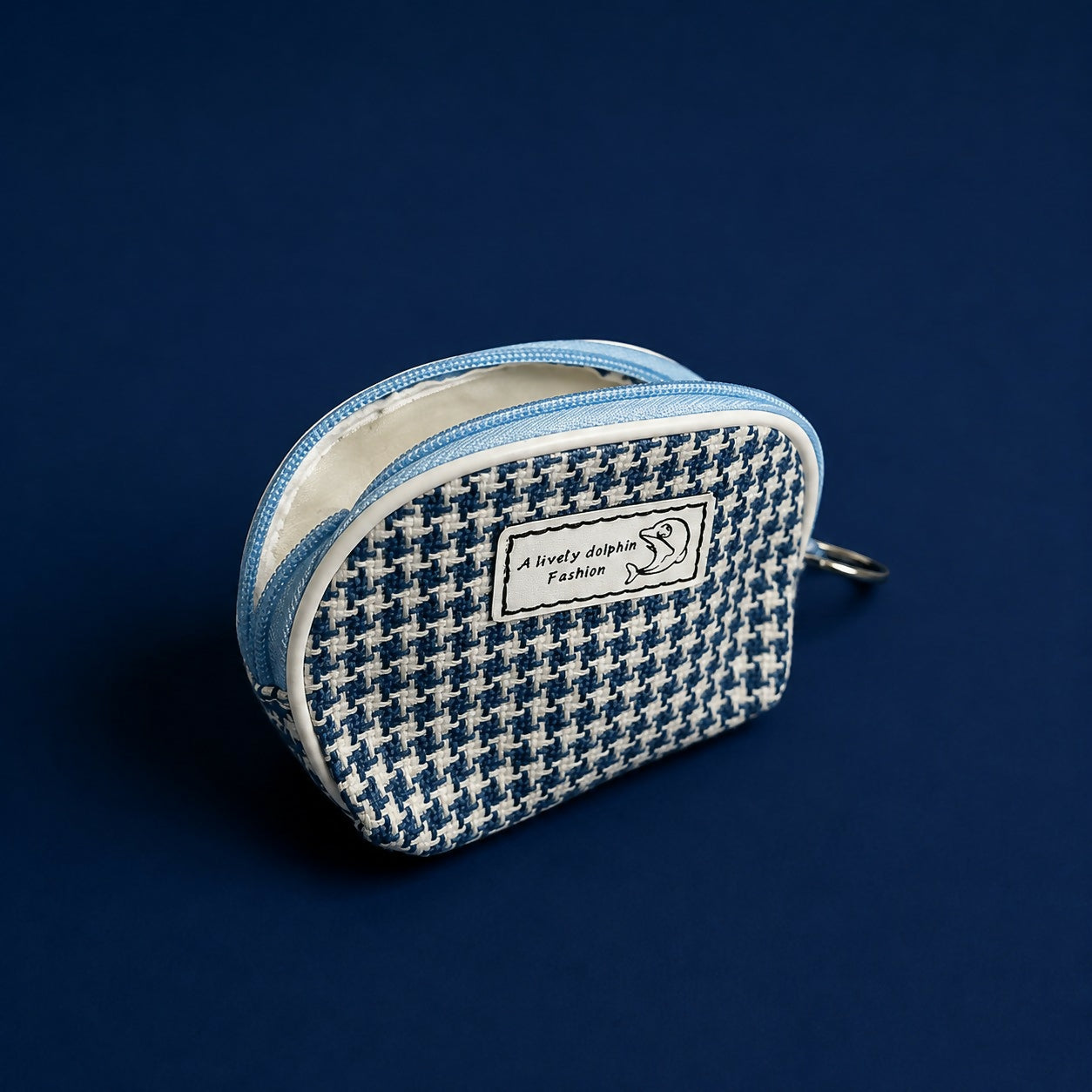 Stylish textured fabric coin pouch with zipper