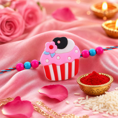 Kids Rakhi Cupcake Charm Traditional Beaded Rakhi (10pcs)