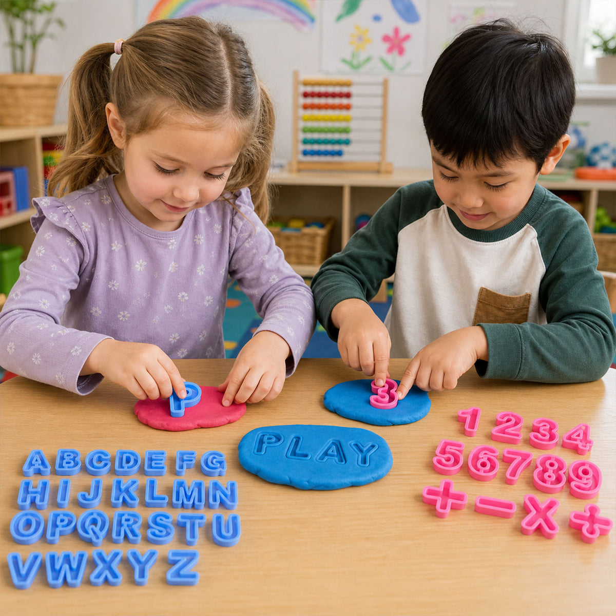 Alphabet Number Clay Mould Cutter Set for Kids Learning Art Craft and DIY Projects
