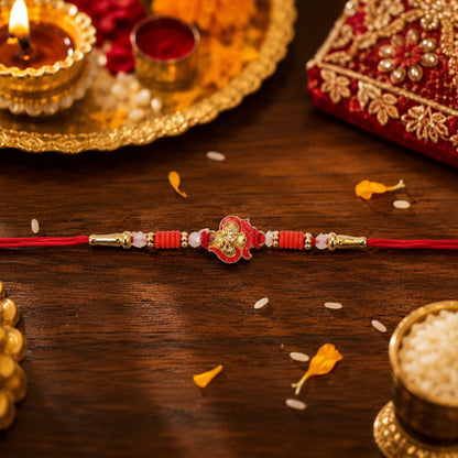 Mini Lord Ganesha Rakhi Traditional Designer Gift for Brother (10pcs)