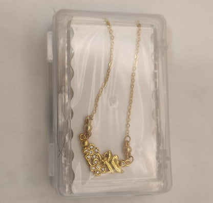 Gold Flower & Butterfly Necklace AD Floral Pendant For women and girls