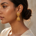 Gold Plated Jhumki Earrings – Traditional Ethnic Charm for Women