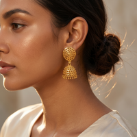 Stylish Gold Plated Jhumki Earrings for Women & Girls