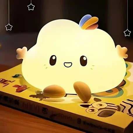 Cute Cloud Silicone Night Lamp with Soft Warm Glow for Kids Bedroom Décor