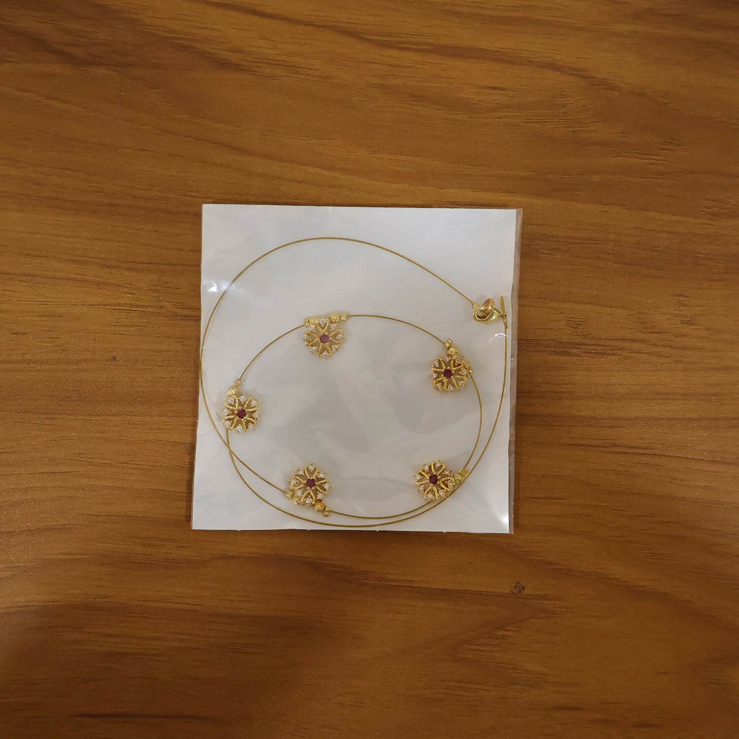 Elegant Ruby Floral Necklace Stylish Traditional Jewelry Necklace for Women