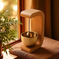 Handcrafted Wooden Door Bell with Premium Brass Bell | Elegant Hanging Door Chime for Home Entrance, Living Room, Café & Shop Décor | Soft Soothing Tone | Luxury Minimalist Wooden Frame Doorbell for Main Door & Indoor Spaces