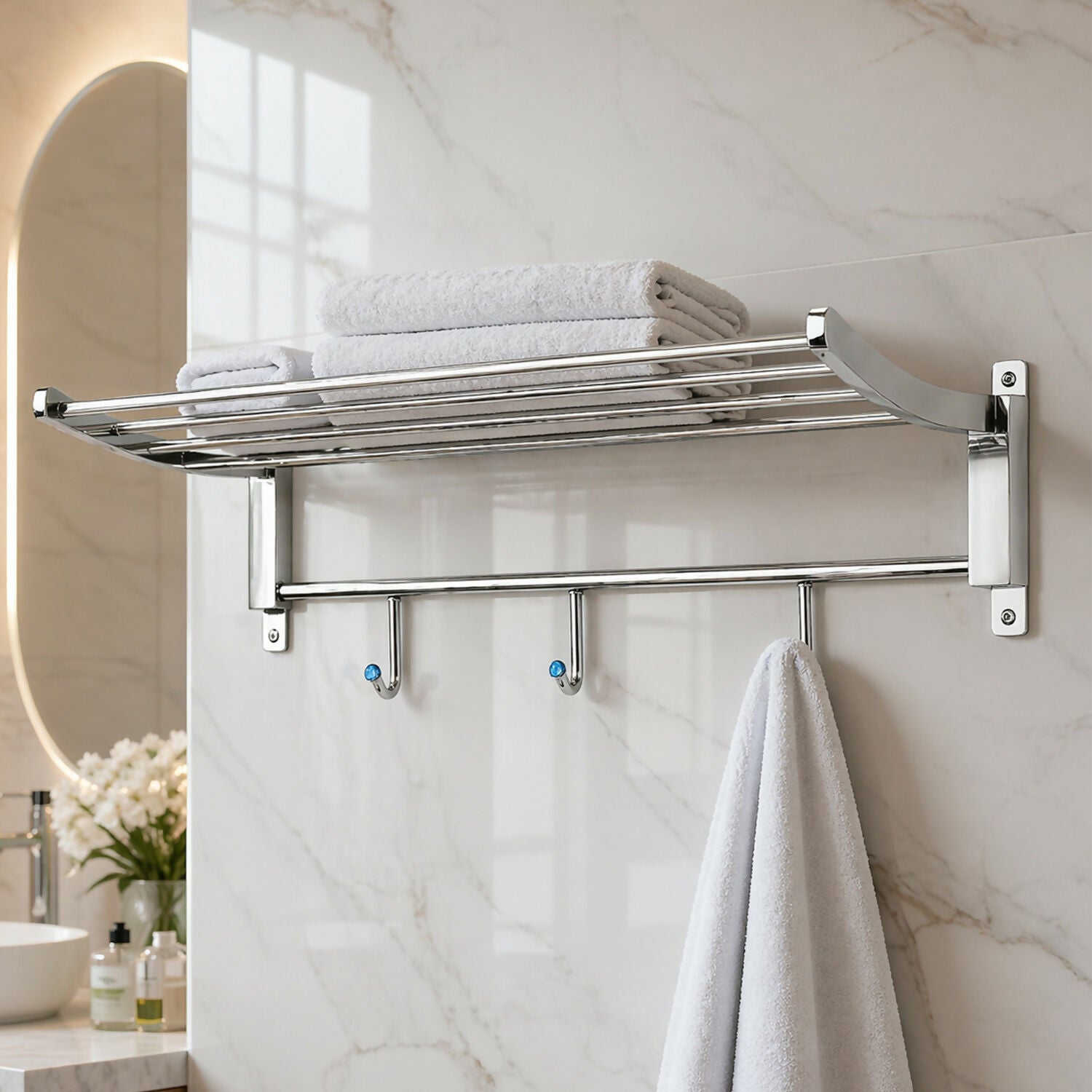 Elegant rajwadi style towel rack design detail