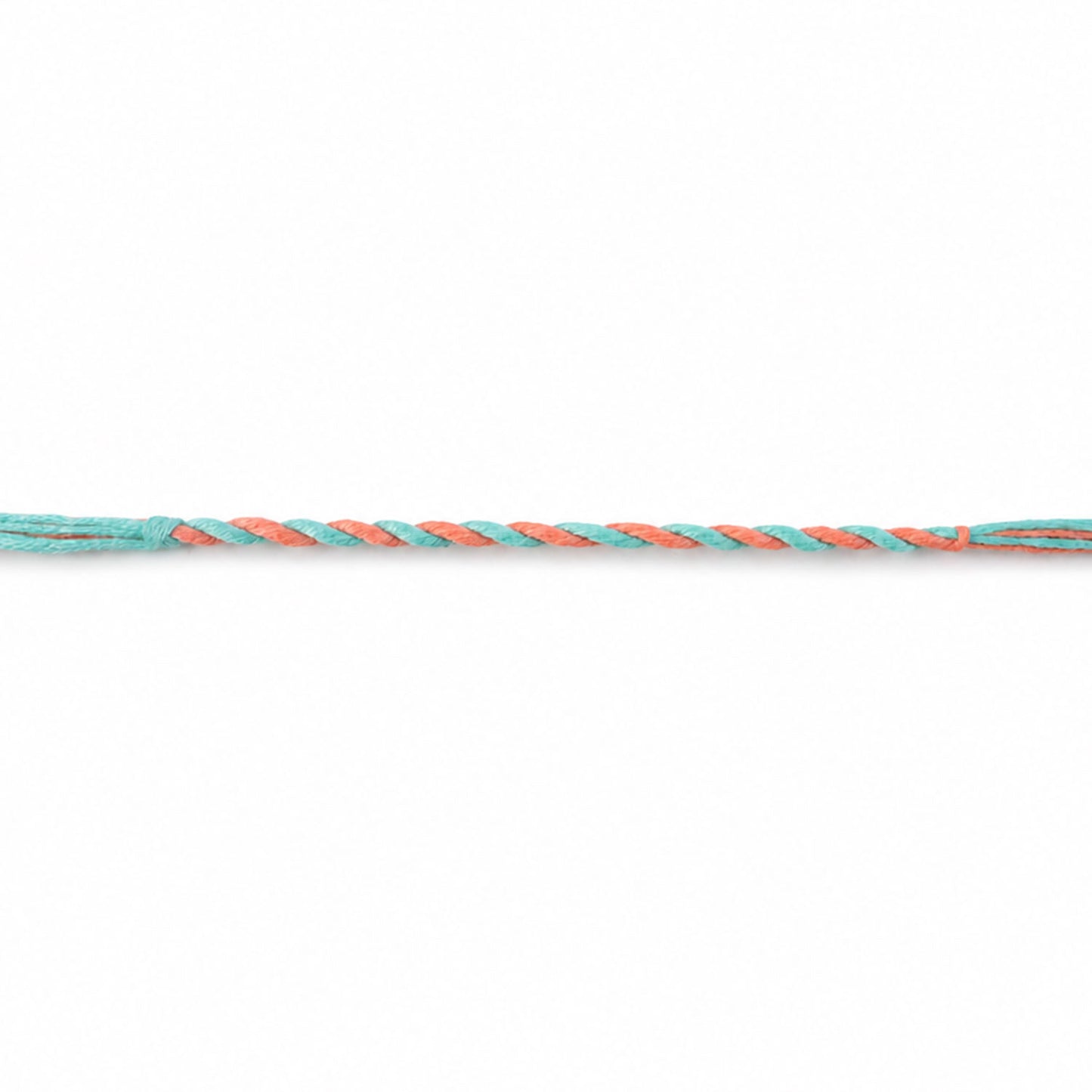 Peach-Turquoise Twisted Cord Rakhi with Beadless Pastel Design